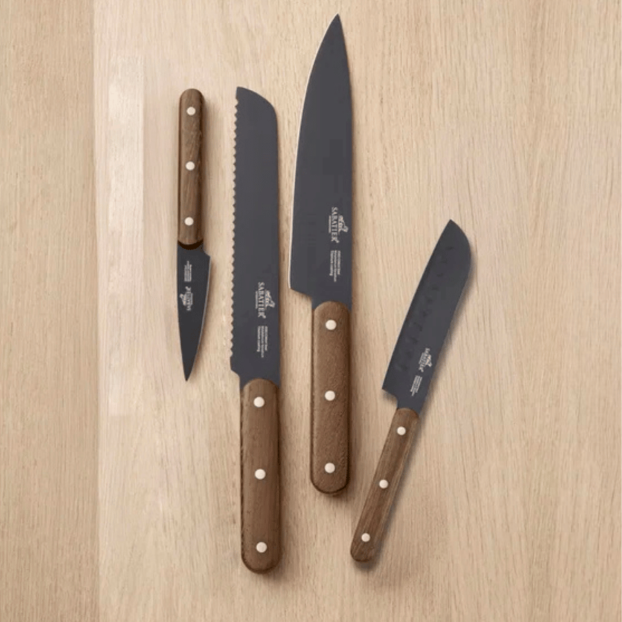

Knivsæt Phenix Walnut 4 dele Sort/valnøddetræ